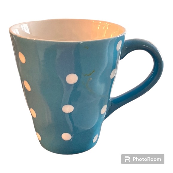 Maxwell And Williams Sprinkle Coffee Mug Blue & White Polka Dot 10 Ounce - Picture 1 of 4